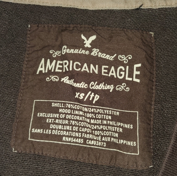 ●SOLD● Women's American Eagle Pullover Hoodie - Purple Wine and Brown - Picture 6 of 7